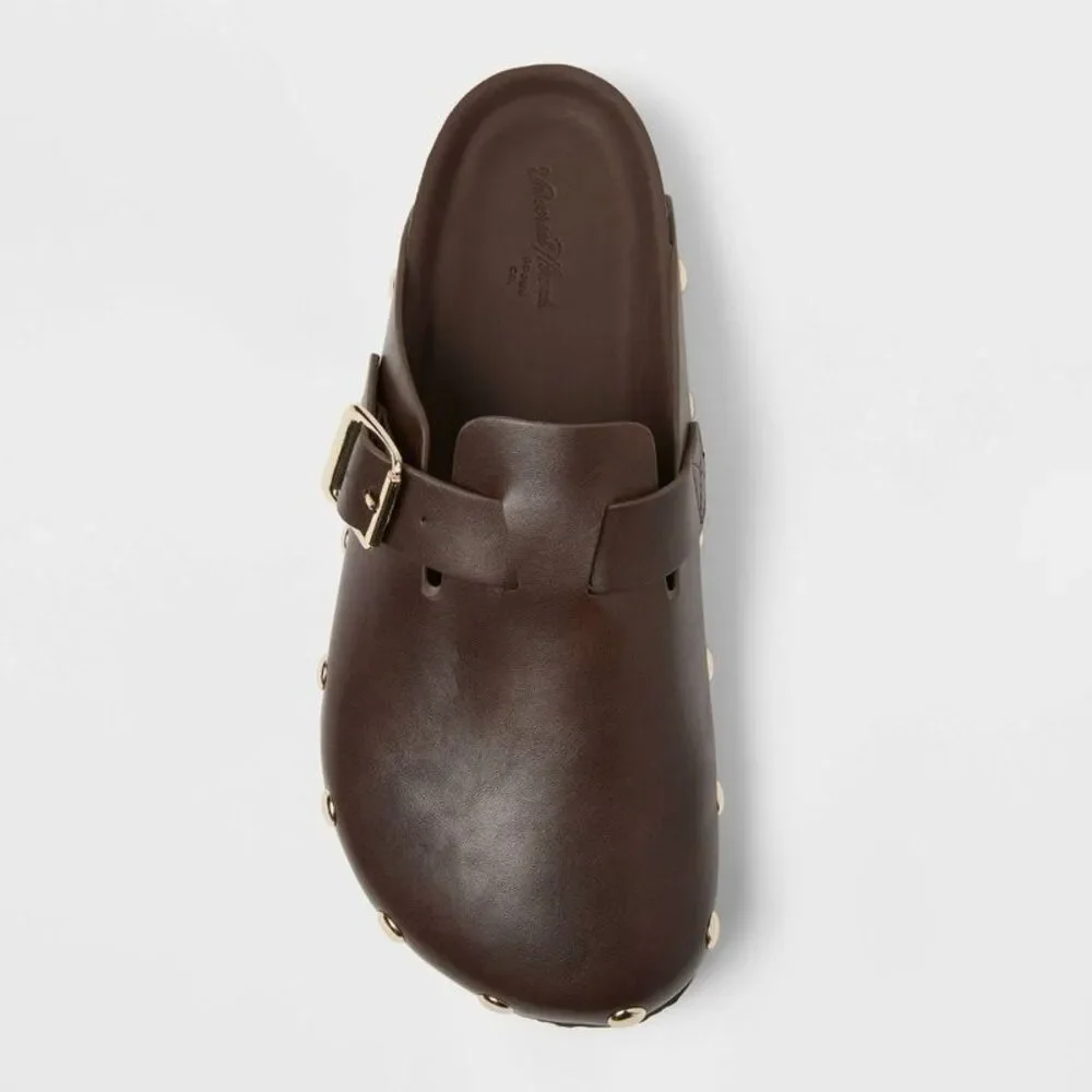 Universal Thread Brown Mules with Buckle - Picture 3 of 4